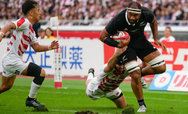 All Blacks thrash Japan to win 1st northern rugby tour test 64-19